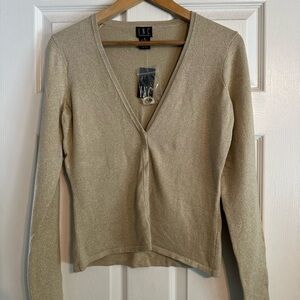 INC International Concepts Gold V-Neck Sweater